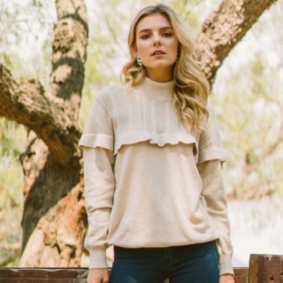 Everly Sweaters - Everly Cream Cowl Neck Sweater
